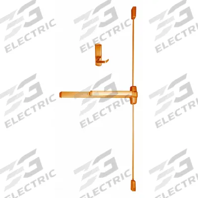 VON DUPRIN Surface Vertical Rod: 4 ft Max Door Wd - Surface Vertical Rod Push Bars