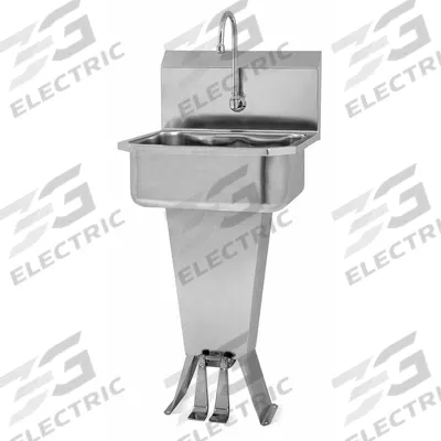 SANI-LAV Hand Sink: 41 1/2 in Overall Ht, 17 in Bowl Lg, 7 in Bowl Dp, 2 gpm Flow Rate - One-Station Freestanding Hand Sinks with Faucets