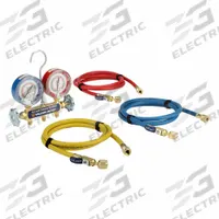YELLOW JACKET Manifold Gauge: 2 Valves, 1 Hoses, Series 41, 3 1/8 in Gauge, For R-22/R-410A (MPN 42201). Key specifications — Hose Connection Type: Ball Valve; Product Type: Manifold Gauge Set; For Refrigerant Type: R-22; Brand: YELLOW JACKET; Gauge Boots: No; Sight Glass: No.