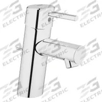 GROHE Straight Spout Bathroom Faucet: Concetto, Brass, Chrome Finish, 1.2 gpm Flow Rate, Single-Post (MPN 3427000A). Key specifications — Includes: Metal body with metal lever handle.; Brand: GROHE; Series: Concetto.
