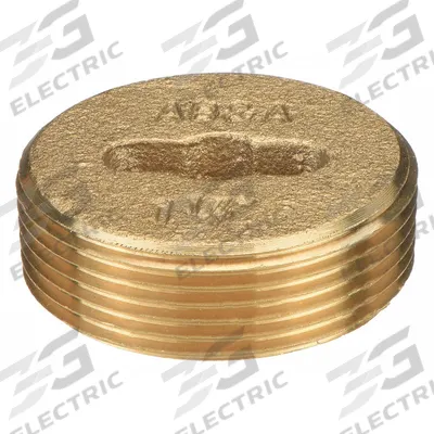 AB&A Cover: 1 1/2 in Overall Dia, 1 1/2 in Overall Ht, Brass, Brass, Brass - Cleanout Plugs