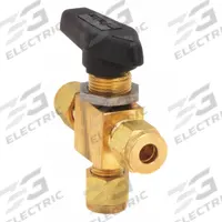 PARKER Manual Three-Way Ball Valve: 3/8 in, Brass, L Flow, Compression x Compression x Compression (MPN 6A-MB6XPFA-BP). Key specifications — Brand: PARKER; Handle: Lever.