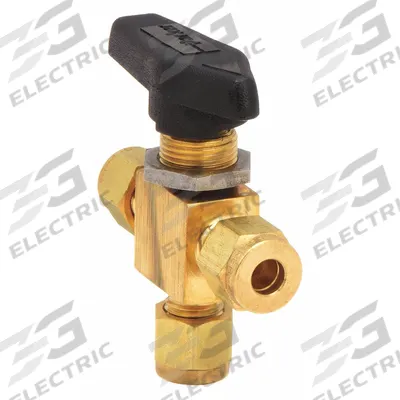 Parker Manual Three-Way Ball Valve: 3/8 in, Brass, L Flow - L-Port Brass Ball Valves
