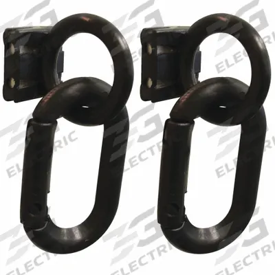 APPROVED VENDOR Carabiner Magnet Ring: Black - Magnetic Rings & Carabiners for Plastic Chain Barriers