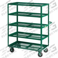 LITTLE GIANT Utility Cart: 2,000 lb, 5 Shelves, 60 in L x 30 in W Shelf, 12 in Between Shelves, Flat (MPN 5MLP-3060-6MR-G). Key specifications — Brand: LITTLE GIANT; Caster Wheel/Tread Material: Rubber; Caster/Wheel Configuration: (2) Rigid.