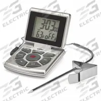 CDN Combo Probe Thermometer/Timer/Clock: Candy/Roast/Oven Test/Food Safety, LCD, 4 3/4 in Overall Lg (MPN DTTC-S). Key specifications — Brand: CDN; Case Material: Plastic; Display Type: LCD; Features: Temperature Guide; Lens Material: LCD; NSF Certified: No; Thermometer Type: Combo Probe Thermometer Timer and Clock; Metal Detectable: No.