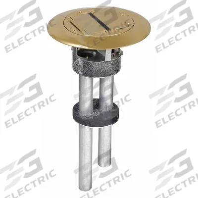 HUBBELL WIRING DEVICE-KELLEMS Fire Rated Poke Through: Round, (2) 1 in For Conduit Sizes - Fire-Rated Poke-Through Steel Floor Boxes