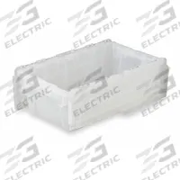 ORBIS Attached Lid Tote: 5.2 gal, 19 3/4 in x 11 3/4 in x 7 1/4 in, Clear Body, Clear Lid, Plastic (MPN FP075 Clear). Key specifications — Material: Plastic; Brand: ORBIS.