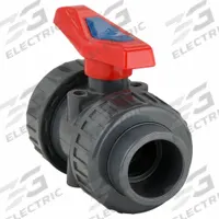 APPROVED VENDOR Manual Two-Way Ball Valve: 1 1/2 in, PVC, Straight, Socket x FNPT, Two-Piece, Lever (MPN 4PGA9). Key specifications — attr1008170: APPROVED VENDOR; attr1017899: Lever.