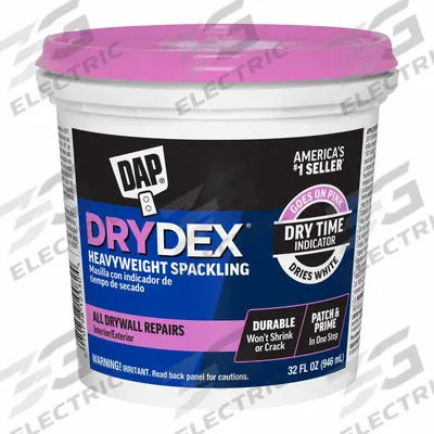 DAP Spackle: DryDex, 32 oz Container Size, Pail - Spackling Paste