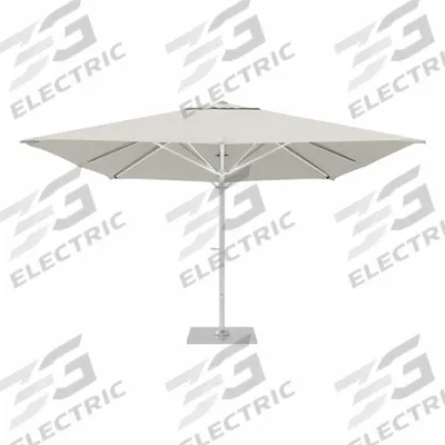 CALIFORNIA UMBRELLA Outdoor Umbrella: Tan, Aluminum/Steel, Hand Crank, 145 1/8 in Overall Ht - Rectangular Umbrellas