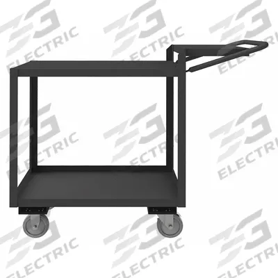 APPROVED VENDOR Utility Cart: 1,200 lb, 2 Shelves, 64 in L x 24 in W x 40 in H Overall Dim - Order-Picking Utility Carts with Lipped & Flush Metal Shelves