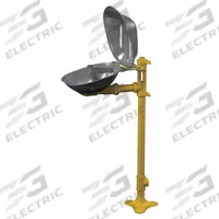 BRADLEY Plumbed Eyewash: Std, Floor Mnt, Eyes Coverage, Covered, Stainless Steel Bowl, Push Plate (MPN S19214DC). Key specifications — Activation: Push Plate; Brand: BRADLEY.