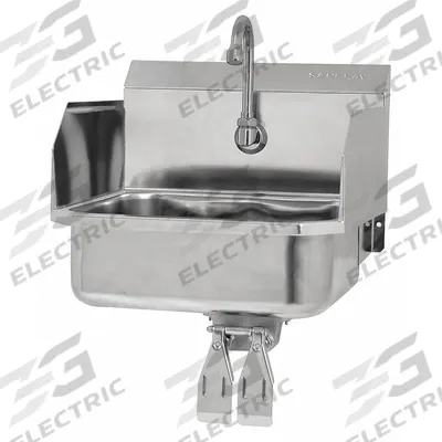 SANI-LAV Hands-Free Sink: 1 Stations, 5 in Bowl Dp, 14 in Bowl Lg, 11 in Bowl Wd - One-Station Wall-Mounted Hand Sinks with Faucets