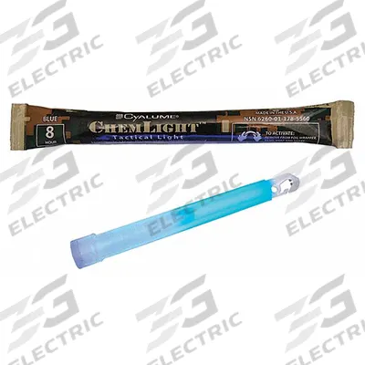 CHEMLIGHT BY CYALUME TECHNOLOGIES Lightstick: NSN 6260-01-178-5560 (Hook and Gate), Blue - Heavy-Duty Lightsticks