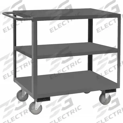 APPROVED VENDOR Utility Cart: 1,200 lb, 30 in L x 18 in W Shelf, 3 Shelves, Gray - General Purpose Utility Carts