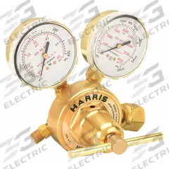 HARRIS Gas Regulator: Single Stage, CGA 540 Inlet, 9/16"-18 M RH Outlet, 50 psig, Neoprene Diaphragm (MPN 25GX-50-540). Key specifications — Brand: HARRIS; Manufacturer Part Number: 25GX-50-540; Diaphragm Material: Neoprene; Outlet Connection: 9/16"-18 M RH; Inlet Connection: CGA 540.