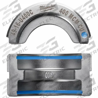 MILWAUKEE Upper and Lower Crimping Die: 400 kcmil, U Style Dies - Milwaukee Replacement Crimping Dies