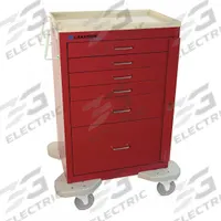 LAKESIDE Medical Procedure Cart: Steel, (2) Swivel/(2) Swivel with Brake, Red, Red, 6 Drawers (MPN C-630-B-1R). Key specifications — Material: Steel; Drawer Color: Red; Brand: LAKESIDE; Caster/Wheel Configuration: (2) Swivel; Cabinet Color: Red.