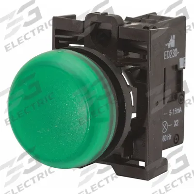 EATON Indicating Light: 22 mm Panel Mounting Size, Green, LED - LED Pilot-Lights