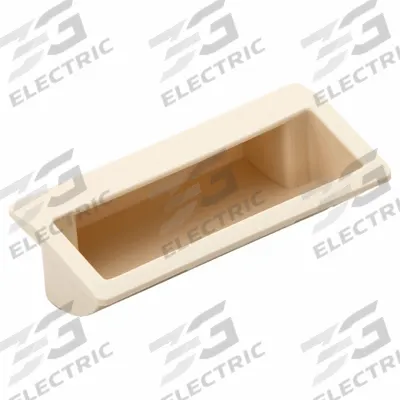 SUGATSUNE Recessed Pull Handle: Snap-In, Plastic, Ivory, Tray, 2.8 in Overall Lg - Angled Inset Pull Handles