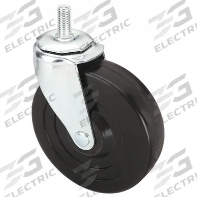 APPROVED VENDOR Stem Caster: Swivel, 5 in Wheel Dia., 1 in Wheel Wd, Rubber - Standard Threaded Stem Casters