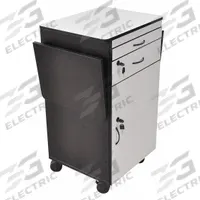 LUXOR Media Cart with Cabinet: Black/White, 37 3/4 in Overall Ht, 23 3/4 in Overall Wd, 2 Shelves (MPN WPSDD3)