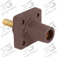Single Pole Receptacle: Brown, Straight Taper Nose Mating, Threaded Stud Termination, 400 A (MPN 16R26-1UH). Key specifications — Series: 16; Receptacle Gender: Female; Brand: LEVITON.