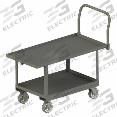 APPROVED VENDOR Platform Truck: 2,000 lb, Solid, 12 ga Deck, Rubber, (2) Rigid/(2) Swivel - Work-Height Platform Trucks