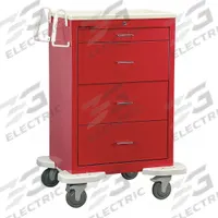 LAKESIDE General Medical Supply Cart with Drawers: Steel, (2) Swivel/(2) Swivel with Brake, Red, Red (MPN C-430-K-1R). Key specifications — Material: Steel; Drawer Color: Red; Brand: LAKESIDE; Caster/Wheel Configuration: (2) Swivel with Brake; Cabinet Color: Red.