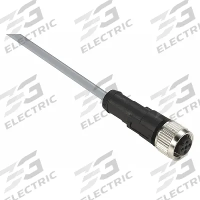 TELEMECANIQUE SENSORS Cordset: M12 Female Straight X Bare Wire, 5 Pins, Gray, PVC, 5 m Cable Lg - Single-Ended Cordsets with PVC Jacket for Flexing Applications