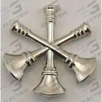 HEROS PRIDE Metal Rank Insignia: Asst. CF Fire Bugles, 3/4 in, Silver, Metal, Clutch Pin, 1 PR (MPN 4446N). Key specifications — attr1074238: Clutch Pin; attr188498: 3/4 in; attr188499: Silver; attr188500: Metal; attr188503: Asst. CF Fire Bugles; attr193746: HEROS PRIDE.