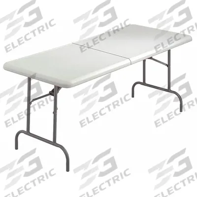 ICEBERG Folding Table: Rectangle Table Shape, Platinum Tabletop, 30 in Dp, 96 in Wd - Bi-Fold Folding Tables