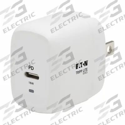 EATON TRIPP LITE Usb Charger: 120V AC/230V AC, 1A, 50/60Hz, 1 Output Connectors, White - Wall Chargers