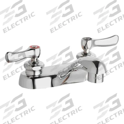 CHICAGO FAUCETS Low Arc Bathroom Faucet: 802, Cast Brass, Polished Chrome Finish - Centerset Handle Bathroom Faucets