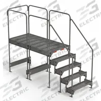EGA Work Platform: 3.8 ft Platform Ht - Max, 34.6 in x 76.8 in, Steel, 500 lb Load Capacity (MPN CW5-45-5-6). Key specifications — Folding: Not Foldable; Mobility: Stationary; Use Location: Indoor; Brand: EGA; Color: Gray; Exit Direction: Forward; Height Adjustability: Adjustable Height; Includes Handrails: Handrails Included.