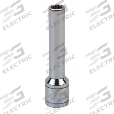 SK PROFESSIONAL TOOLS Socket: SAE, 1/4 in Drive Size, 3/16 in Socket Size, 12-Point, Deep - 1/4" Drive Hand Sockets