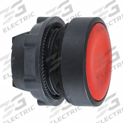 SCHNEIDER Flush Push Button: Red, 22 mm Mounting Size, Non-Metallic - Flush-Mount & Recessed Push-Button Operators