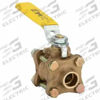 APOLLO Manual Two-Way Ball Valve: 1/2 in, Bronze, Straight, Sweat x Sweat, Full Port, Three-Piece (MPN 8220301). Key specifications — Brand: APOLLO; Handle: Lever.