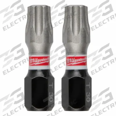 MILWAUKEE Insert Bit: Insert Bit, T30 Bit Size, Imperial, Torx Head, T30 Bit Industry Size - Impact Torx Bits