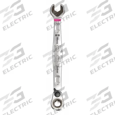 WERA Combination Wrench: Alloy Steel, Nickel Chrome, 8 mm Head Size, 144 mm Overall Lg - SAE Spline Ratcheting Combination Wrenches