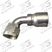 AEROQUIP Hydraulic Crimp Fitting: Steel x Steel, 90° Elbow, -6 For Hose Dash Size, JIC x Crimp (MPN FJ3250-0606S). Key specifications — Fitting Gender: Female x Genderless; Fitting Connection Type: JIC x Crimp; Thread Size: 9/16"-18; For Hose Dash Size: -6; Brand: AEROQUIP.