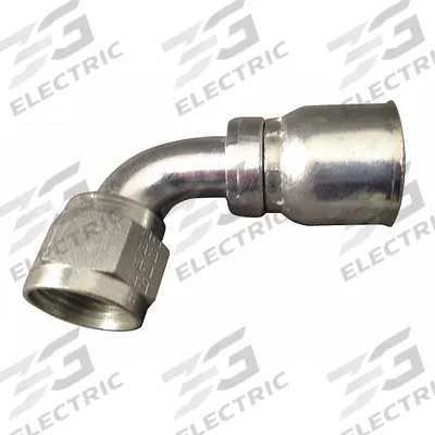 AEROQUIP Hydraulic Crimp Fitting: Steel x Steel, 90° Elbow, -6 For Hose Dash Size - Aeroquip Crimp Hydraulic Hose Fittings with JIC Connection