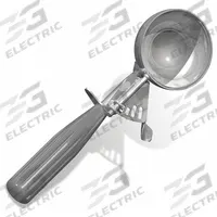 CRESTWARE Disher: 4 oz Capacity, 18-8 Stainless Steel/Plastic, NSF Certified, 2 3/4 in Bowl Dia, D08. Key specifications — Manufacturer Part Number: D08; Material: 18-8 Stainless Steel/Plastic; NSF Certified: Yes; Product Type: Thumb Disher; Scoop Size: #8; Brand: CRESTWARE.