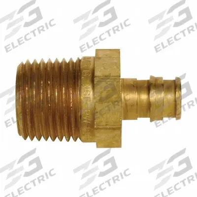 UPONOR Barbed Fitting Adapter: 1 in ID x 3/4 in Pipe Size, Barbed x NPT, Brass - Expansion Brass Barbed Tube Fittings