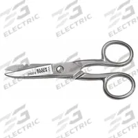 KLEIN TOOLS Electricians Scissors: Ambidextrous, 5 1/4 in Overall Lg, Serrated, Stainless Steel (MPN 2100-9). Key specifications — attr308500: Stainless Steel; attr308502: Gray; attr308505: Ambidextrous; attr308522: Cable; attr324896: KLEIN TOOLS.