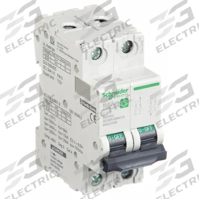 SCHNEIDER Supplementary Protector: 4 A Amps, 500V DC, 5kA at 250V DC, Screw Clamp - DC-Only Rated, 2-Pole UL1077 DIN Rail-Mount Supplementary Protectors