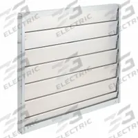 27.8"H-W 4.5"L Alu Spring Bkdrft Dampr: For 28 in Fan, For 28 in Nominal Duct Dia, Single Panel (MPN 3HHL7). Key specifications — Airflow Direction: Vertical; Blade Type: Flat Blade; Brand: DAYTON; Maximum Air Velocity: 2000 fpm; Mounting Position: Vertical.
