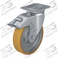 APPROVED VENDOR Plate Caster: Swivel, Total Lock, Polyurethane, 6 5/16 in Wheel Dia., 2 in Wheel Wd (MPN LUH-GTH 160K-FI). Key specifications — attr1100118: APPROVED VENDOR; attr1172982: Swivel with Total Lock.