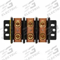 BUSSMANN Power Distribution Block: Open, Lug, Lug, 6 AWG – 250 kcmil For Line Side Wire Sizes (MPN 16003-3). Key specifications — attr1361688: Surface; attr1308686: BUSSMANN; attr1361672: Copper.